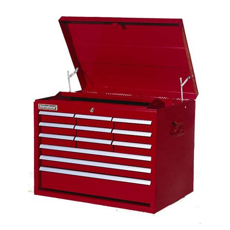 12 drawer steel red locking tool box|V.